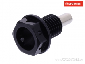 Bouchon de vidange avec aimant JMP Bolt M12 x 1.50 x 15 mm aluminium noir - JM