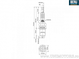 Bougie d'allumage INDUSTRIELLE 14 FR-4 DIU - Beru