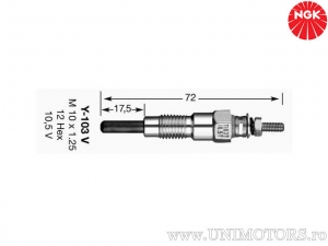 Bujie incandescenta 055 Y-103V - Polaris Ranger 900 Diesel 4WD ('11-'14) / Ranger 900 Diesel Crew 4WD ('12-'13) - NGK