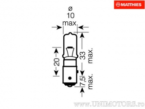 Bulb H21W BAY9S 12V 21W set of 10 - JM