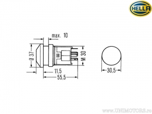 Buton avarii Hella - 6HF 003 916-011- Hella