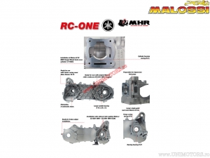 Cárter completo del motor MHR RC-One (motor Yamaha) - Aprilia Area 51 50 2T LC / Yamaha Aerox 50 2T LC euro 0-1 - Malossi