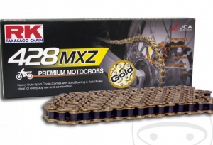 Cadena estándar dorada GB 428 MXZ1 / 132 - Hyosung XRX 125 AC Enduro RX125 / KSR-Moto TR 125 SM CBS / TR 125 SM ie / RM 125 - R