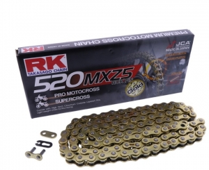 Cadena STD RK dorada 520 MXZ5 / 122 - RK