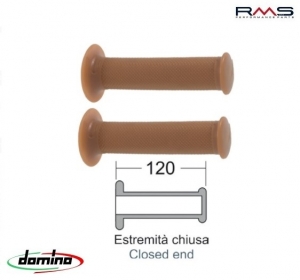 Cafe Racer Handlebar Grips Set - Color: Brown (Length: 120 mm) - RMS