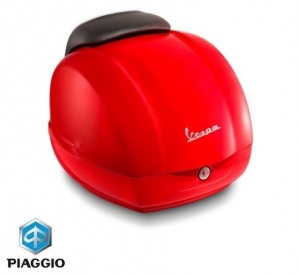 Caja de equipaje de 42 litros original - color: rojo - Vespa GTS / GTV 4T LC 125-250-300cc - Piaggio