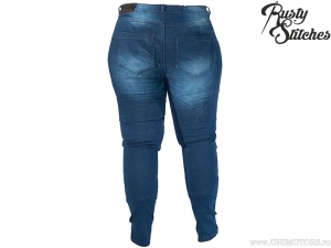 Calças de moto femininas Rusty Stitches Super Ella Denim (azul) - Rusty Stitches