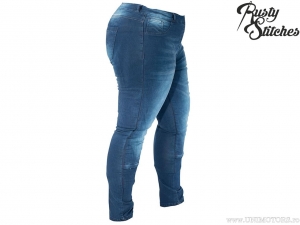 Calças de moto femininas Rusty Stitches Super Ella Denim (azul) - Rusty Stitches