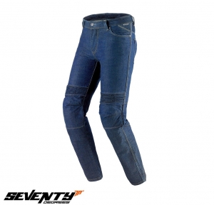 Calças de moto femininas Seventy modelo SD-PJ8 corte Slim fit cor: azul (inserções de Aramid Kevlar) - Azul, XL