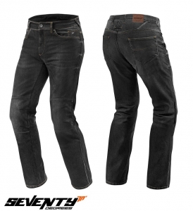 Calças de motocicleta femininas modelo Seventy SD-PJ4 Regular fit cor: preto (com inserções de Aramid Kevlar) - Preto, XXL