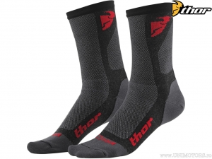 Calcetines Enduro/Cross Dual Sport (Gris Oscuro/Rojo) - Thor