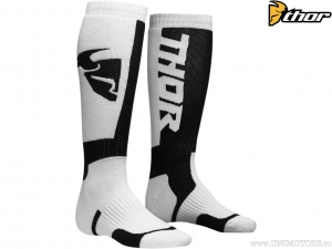 Calze Enduro/Cross Giovanili (Bambini) Mx (Bianco/Nero) - Thor