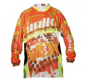 Camiseta (blusa) cross-enduro Unik Racing modelo MX01 cor: laranja fluorescente - tamanho XL