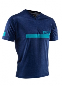 Camiseta MTB DBX 1.0 com zíper azul-marinho: Tamanho - M