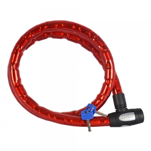 Candado Antirrobo de Acero para Motocicleta 1.4 m x 25 mm (Rojo) - Oxford