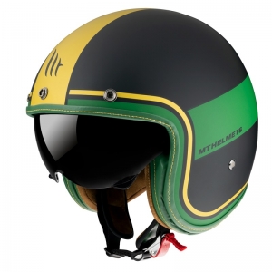 Capacete aberto MT Le Mans 2 SV Tant C9 preto/dourado fosco (óculos de sol integrados) - Preto/dourado fosco, M (57/58cm)