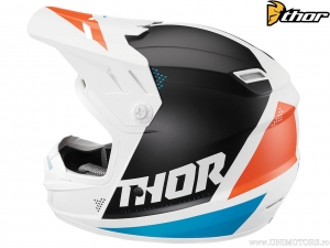 Capacete de enduro / cross para jovens (branco fosco / azul fosco / laranja fosco) - Thor