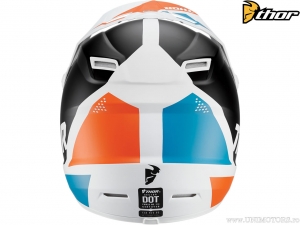 Capacete de enduro / cross para jovens (branco fosco / azul fosco / laranja fosco) - Thor