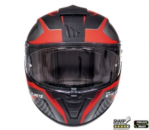 Capacete de motocicleta MT Blade 2 SV Blaster B2 vermelho fosco (óculos de sol integrados) - Vermelho fosco, M (57/58cm)