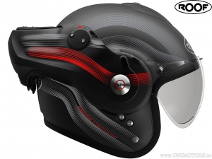 Capacete de motocicleta Roof Desmo Streamline Matt Black-Red (preto-vermelho fosco) - Roof