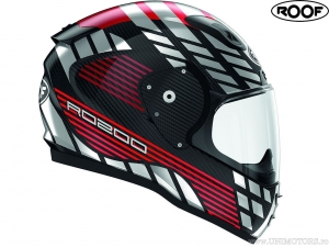 Capacete de motocicleta Roof RO200 Carbono Speeder Vermelho-Prata (vermelho-prata) - Telhado