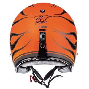 Capacete de rosto aberto para motocicleta MT Le Mans SV Flaming preto/laranja brilhante (óculos de sol integrados)