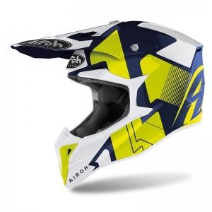 Capacete enduro/cross MX Airoh - WRAAP RAZE BLUE GLOSS: Tamanho - XL