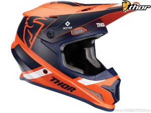 Capacete enduro / cross Sector Split (laranja fosco / azul marinho fosco) - Thor