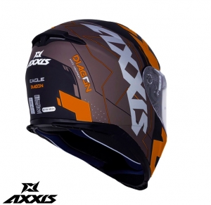 Capacete integral Axxis modelo Eagle SV Diagon D4 laranja fosco (óculos de sol integrados) - Laranja fosco, XXL (63/64cm)