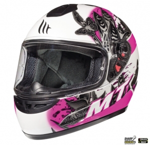 Capacete integral MT Thunder kids Breeze D8 rosa brilhante - para crianças