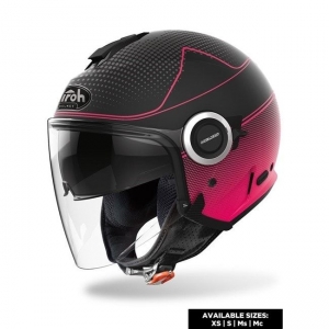 Capacete jet (aberto) Helios Mapa roz mat: Tamanho - MC