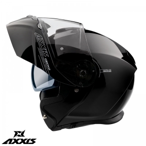 Capacete modular Axxis modelo Gecko SV A1 preto brilhante (óculos de sol integrados) - Preto brilhante, M (57/58cm)