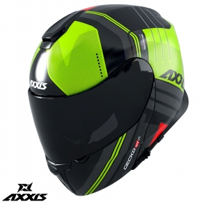 Capacete modular Axxis modelo Gecko SV Epic B3 amarelo fluorescente (óculos de sol integrados)