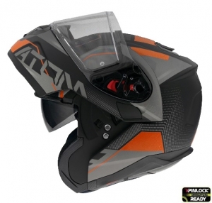 Capacete modular MT Atom SV Quark A4 laranja mate Pinlock pronto