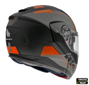 Capacete modular MT Atom SV Quark A4 laranja mate Pinlock pronto