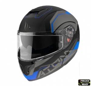 Capacete modular MT Atom SV Quark A7 azul mate Pinlock pronto - Azul mate, XS (53/54cm)