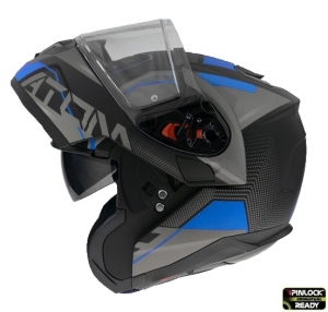 Capacete modular MT Atom SV Quark A7 azul mate Pinlock pronto - Azul mate, XS (53/54cm)