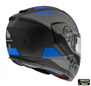 Capacete modular MT Atom SV Quark A7 azul mate Pinlock pronto - Azul mate, XS (53/54cm)