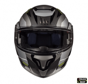 Capacete modular para motocicleta MT Atom SV Transcend E2 preto/cinza fosco Pinlock pronto - Preto/cinza fosco, S (55/56cm)