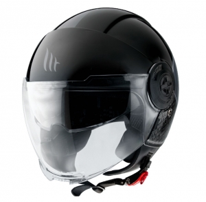 Capacete MT Viale SV Break A1 preto brilhante (óculos de sol integrados) - Preto brilhante, S (55/56cm)