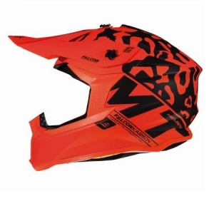 Capacete off-road para motocicleta MT Falcon Karson F3 laranja fluor mate - Laranja mate, S (55/56cm)