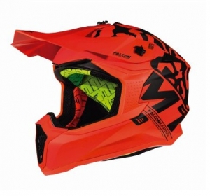 Capacete off-road para motocicleta MT Falcon Karson F3 laranja fluor mate - Laranja mate, S (55/56cm)