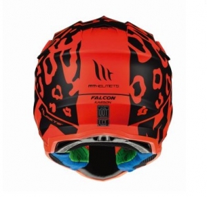 Capacete off-road para motocicleta MT Falcon Karson F3 laranja fluor mate - Laranja mate, S (55/56cm)