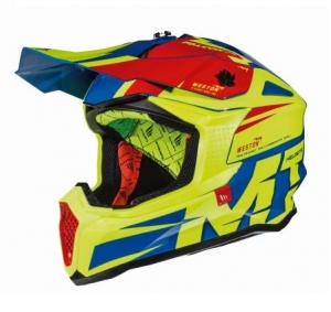 Capacete off-road para motocicleta MT Falcon Weston C1 amarelo fluorescente - Amarelo fluorescente, XS (53/54cm)