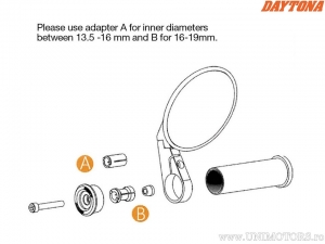 Capete ghidon aluminiu universal interior 13.5-19mm - Daytona