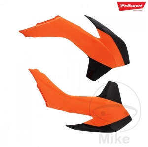 Carénage de radiateur orange et noir Polisport - KTM EXC 125 ('14-'16) / KTM EXC 125 Sixdays ('14-'16) - JM