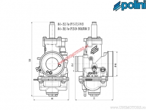 Carburator CP 2T (diametru 21mm) - 2012100 - Polini