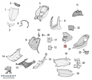 Carena sub sa - neagra - Peugeot Vivacity 3 L / Vivacity 3 L Sportline 2T / Vivacity 3L 4T 50cc - Peugeot