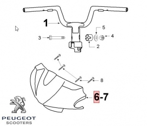 Carena superioara ghidon originala - albastra - Peugeot Vivacity / Vivacity 2 2T 50-100cc - Peugeot