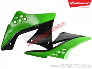 Carenado de radiador verde y negro - Kawasaki KX 250 F 4T ('09-'12) - Polisport